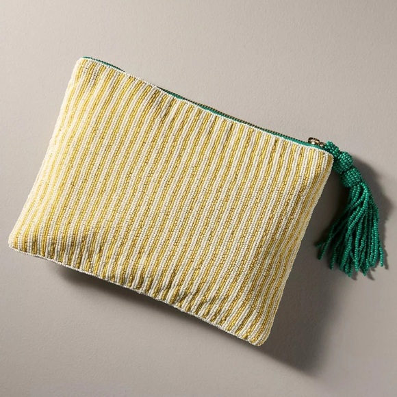 Anthropologie Fiona Elegant Floral Beaded Pouch - Picture 2 of 2